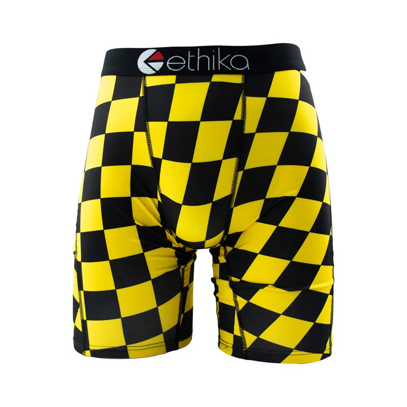 ETHIKA Men Underwear Boxers 1Pcs Breathable Mesh Crotch Man Swimming Underpants Plus Size L-3XL Mens Panties Men's Boxers Briefs