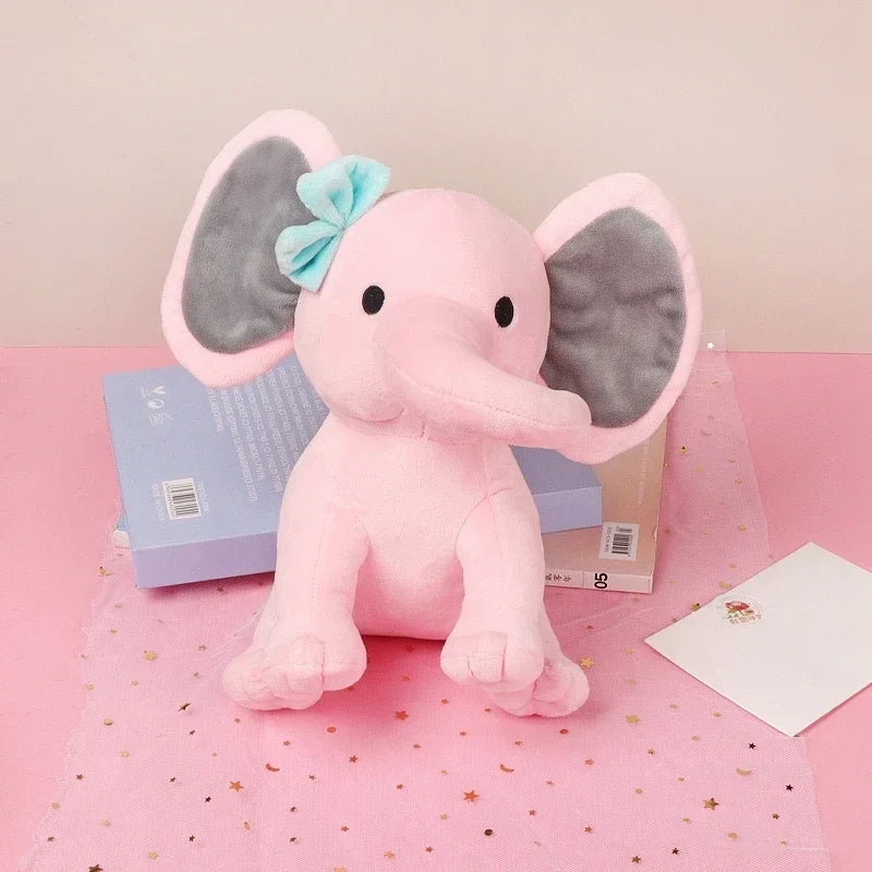 25cm Gray Elephant Stuffed Plush Toys Kawaii Animals Soft Sleeping Stuffed Pillow Doll Plushie for Baby Room Decorative Gifts