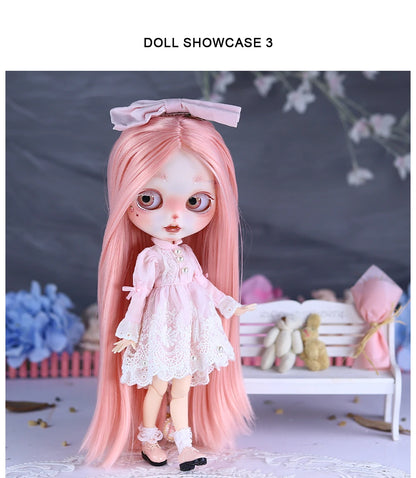 ICY DBS Blyth 1/6 Doll Hand Painted Set Cute Bunny Frosted Face Doll Set SD