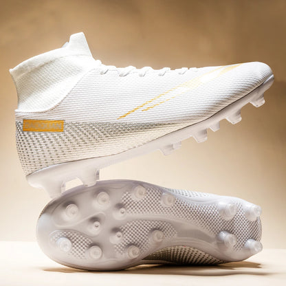 High-top soccer boots broken nails TF and spikes FG, 2 colors to choose from unisex styles professional breathable  football