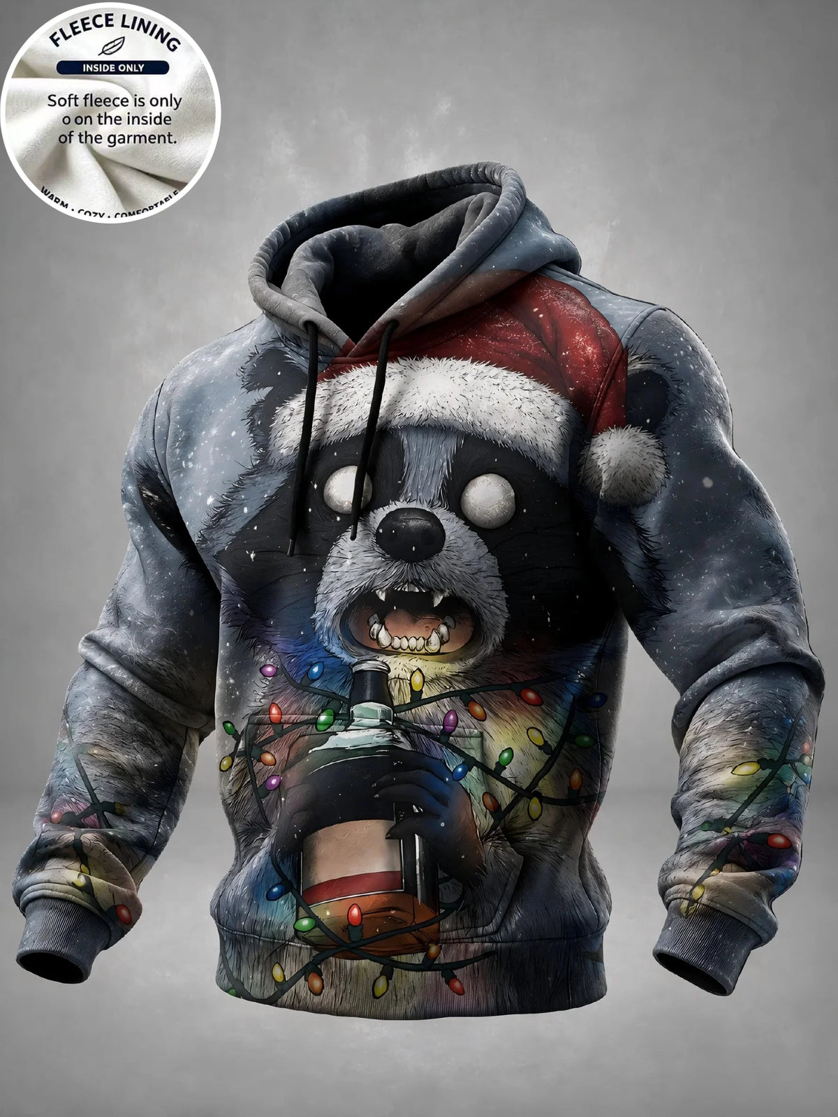 Christmas Reindeer Fleece Hoodie