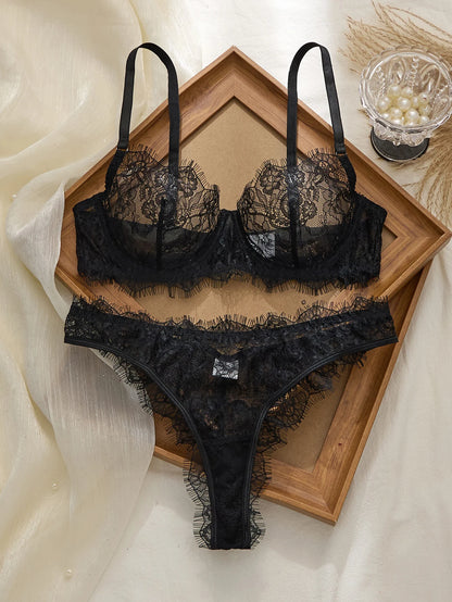 Women's Lightweight Lace Bra & Panty Set