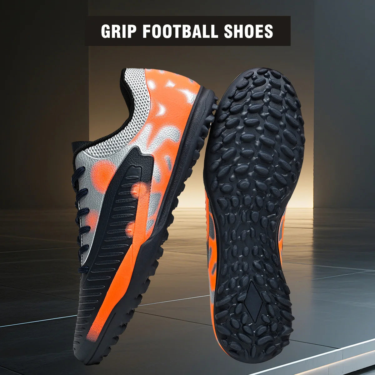 Professional Training TF Soccer Shoes for Men Women Kids PU+Fabric Breathable Wear-Resistant Rubber Sole