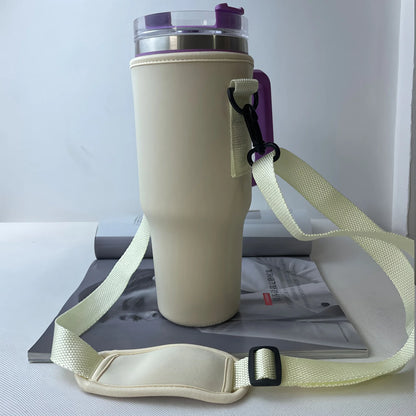 Large 40oz Insulated Leak Proof Water Bottle Carrier Bag Pouch Cover Holder Adjustable Strap for Thermos Outdoor Hiking Gym