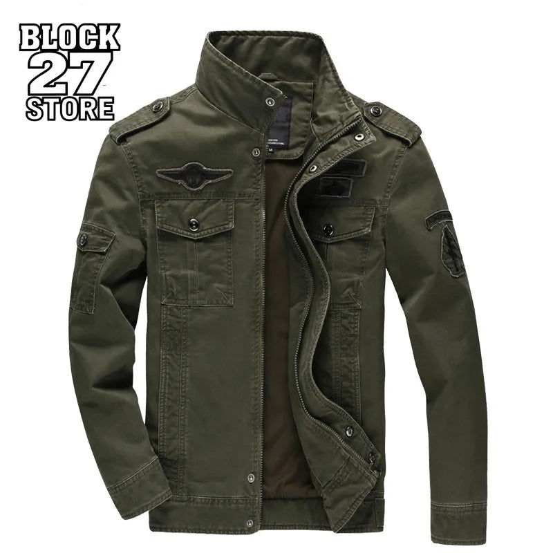 New 2023 Casual Army Military Jacket Men Plus Size M-6XL Jaqueta masculina Air force one Spring & Autumn Cargo Mens Jackets Coat