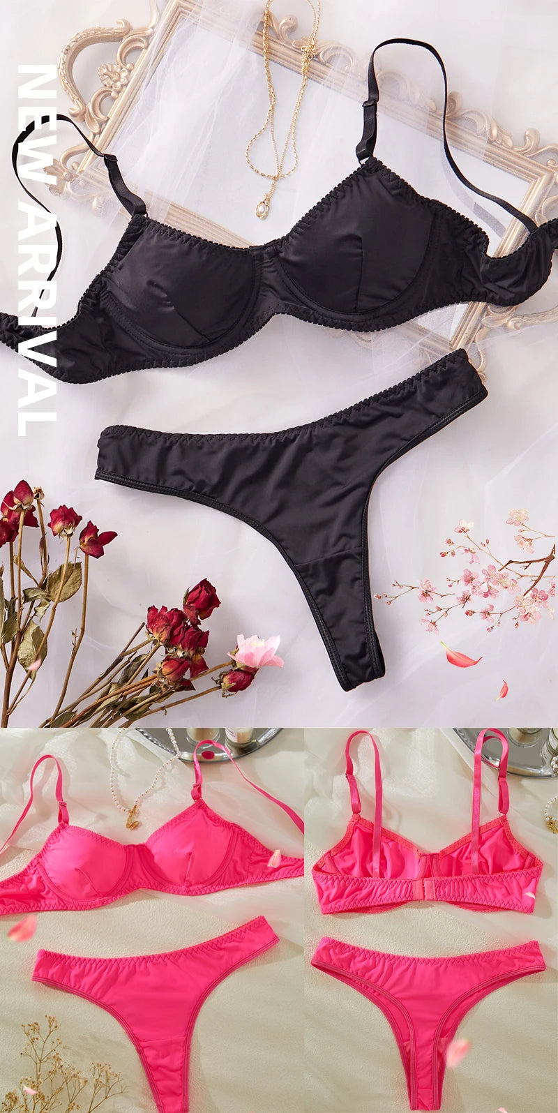 Women's Lightweight Solid Bra Set