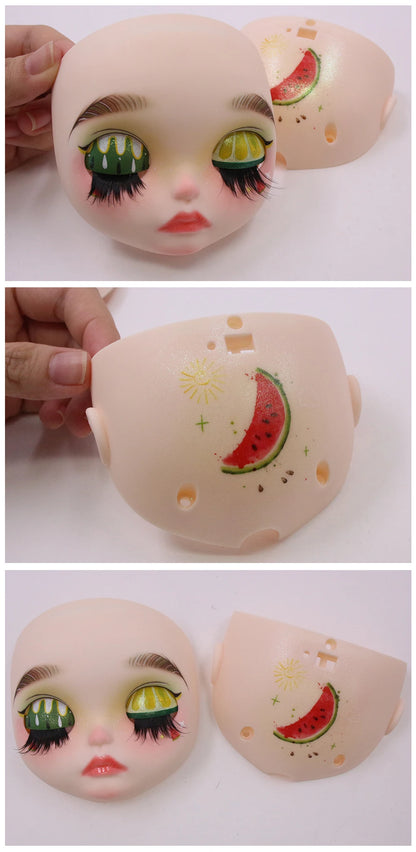 ICY DBS Blyth Baby Face DIY Matte Face Hand Painted Makeup Backplate and Screws