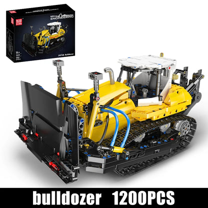 Mould King Technik Bulldozer Construction Kit, 19019 PR756 Bulldozer Model with Pneumatics, Toy Bulldozer