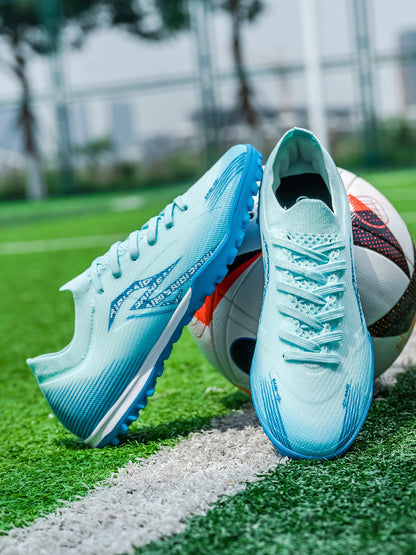 Men TF Turf Soccer Shoes Breathable PU Upper Anti‑Slip Rubber Outsole Light Footwear For Artificial Grass Training