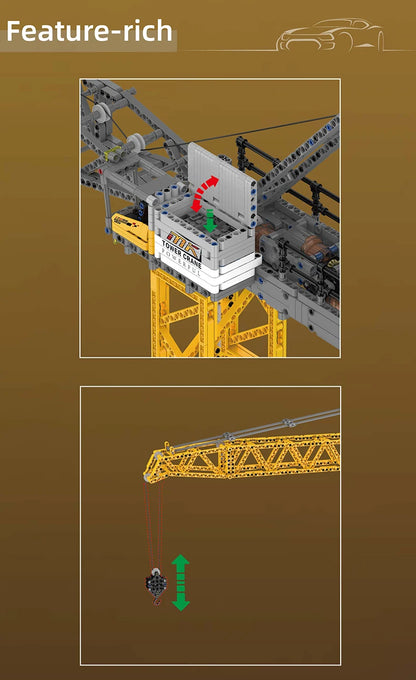 Mould King 17096 Technical Truck Toys The RC Luffing Jib Tower Crane Building Block Enginerring Crane Brick Kids Christmas Gift