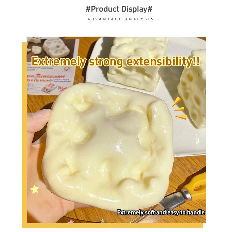Handmade Coconut Oil Cheese Moldable Squishy Blind Box Non-Rebound Pinch Stress Relief Fidget Toy Decompression Plastic Ball