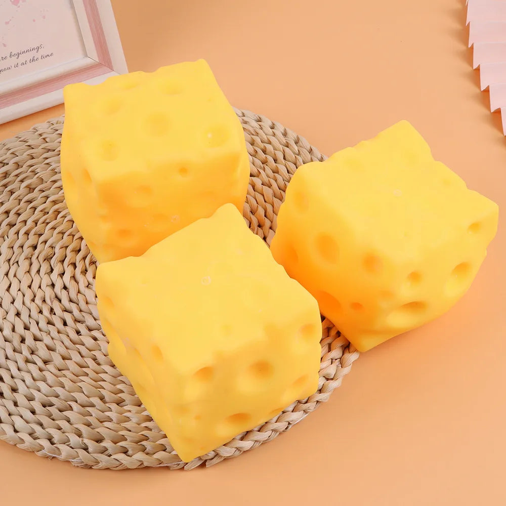 Giant Cube Cheese Squeeze Toy Simulation Extra Large Size Cheese Fidget Toy Slow Rebound Shapeable Venting Ball for Adult Gifts