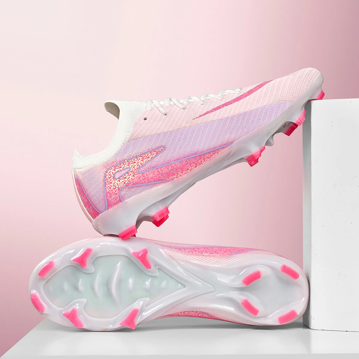 Shock Cushion AG FG Football Boots Thick Soft PU Textile TPU Outsole Reduce Foot Fatigue For Long-time Natural Grass Training
