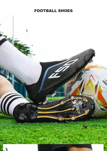 New Men Football Boots Non-Slip Boys Cleats Hot-selling Soccer Shoes Grass Outdoor Match Sneakers High-quality High-top Light