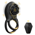 Vibrating Cock Ring Adult Sex Toys for Men, Silicone Penis Ring with Rose Clitoral Remote Control Vibrator Couples Sex Toys