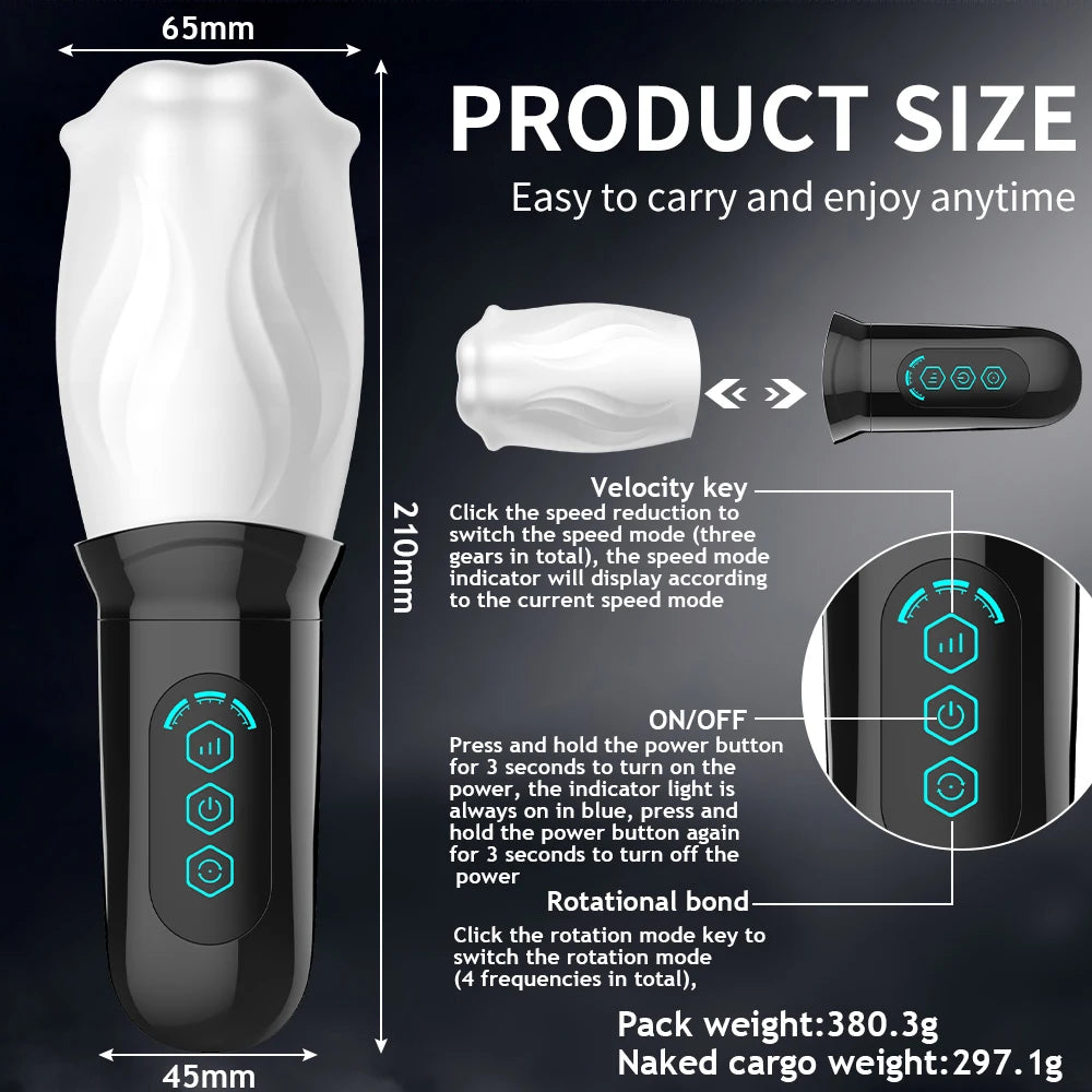 Automatic Male Masturbator Vibration Blowjob Sucking Machine Silicone Vagina Masturbation Cup Sex Toys Adult Goods for Men