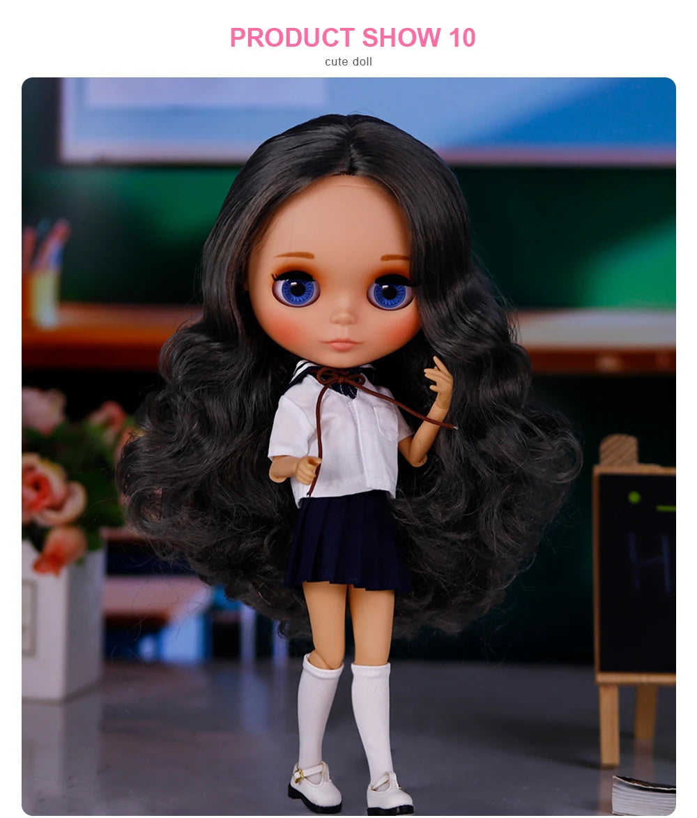 ICY DBS Blyth Doll BJD Joint Body tan Skin Matte Face New face Set Doll 1/6 30cm Gift Anime SD