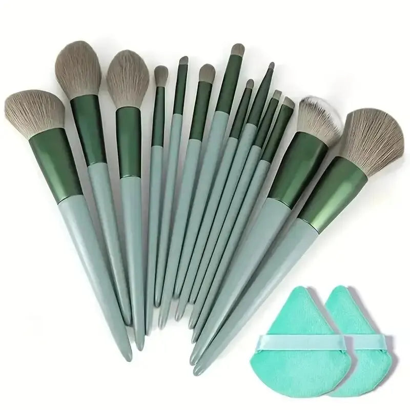 Professional Makeup Brush Set with Sponge & Storage Options