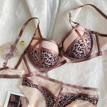 Women's Leopard Print Bra Set