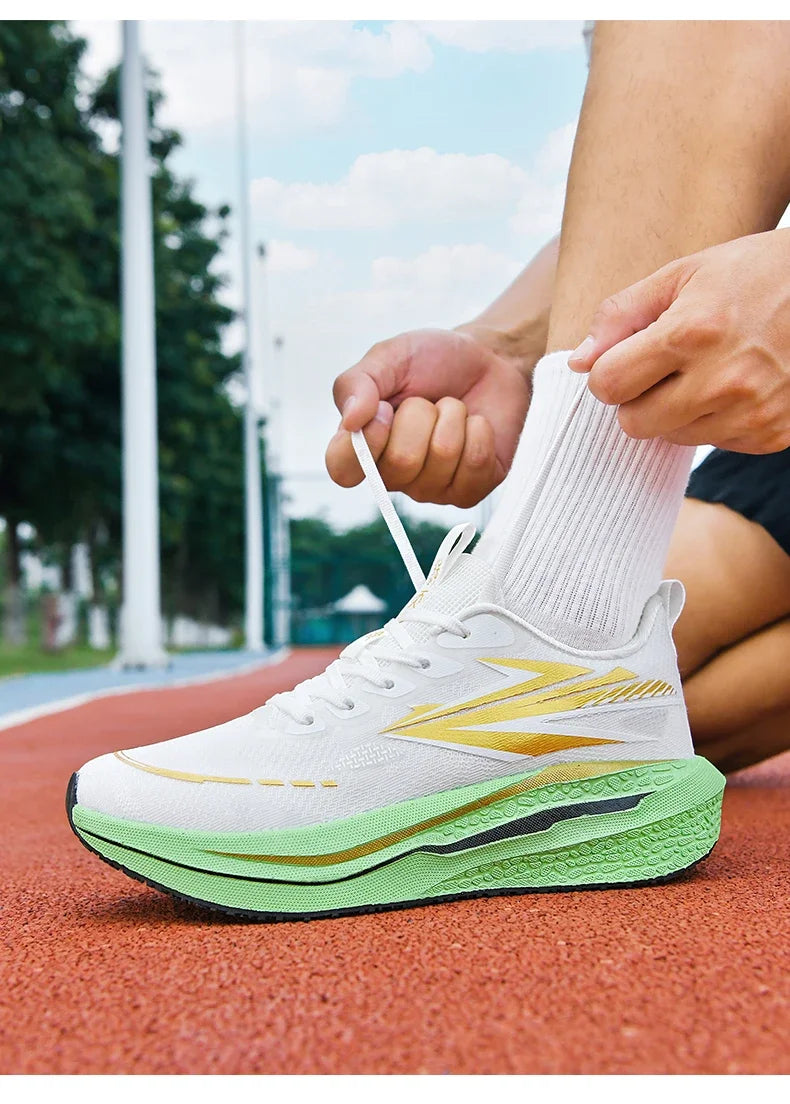 Men's Running Shoes Jogging Cushioning Mesh Outdoor Couple Trainer Race Breathable Sneakers Non-Slip Carbon Board Off-road Shoes