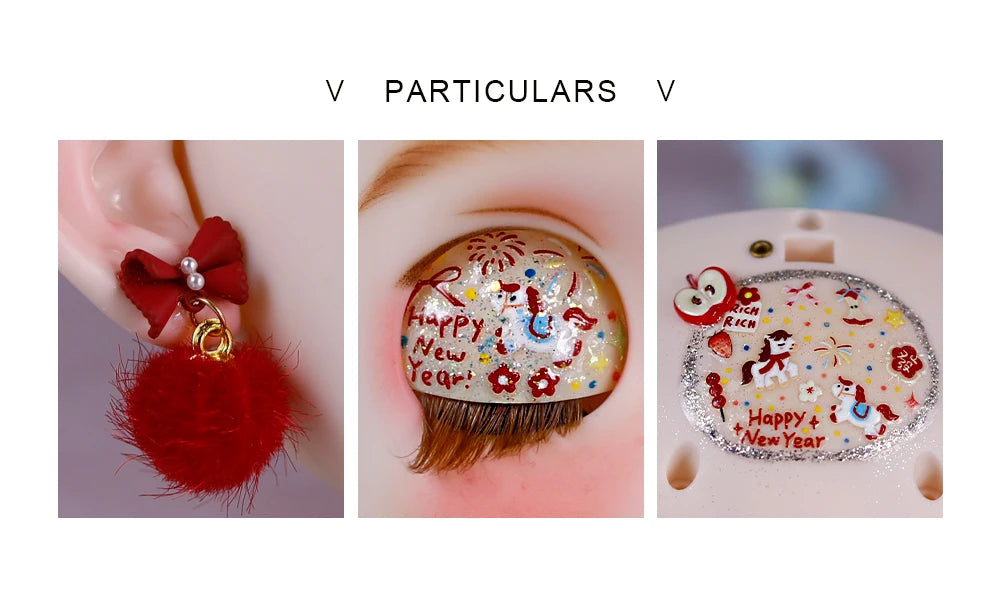 Blyth1/6 doll Hand-painted shell DIY makeup lip carving eyebrows handmade Ears