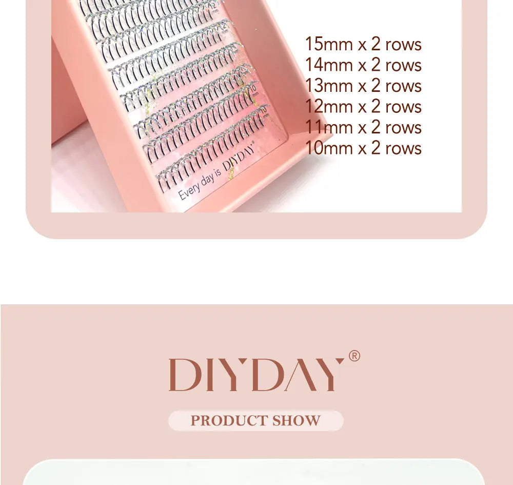 DIYDAY Mix Colors Golden Glitter Eyelash Extension Holloween Eyelashes Glitter Individual Premade Fan Lashes Glitter for Makeup