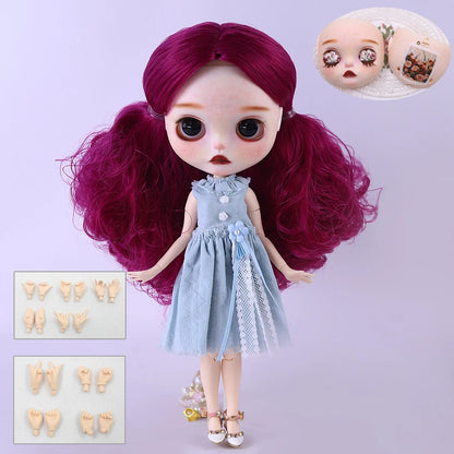 ICY DBS Blyth 1/6 Doll Hand drawn White Skin Red Rose Hand drawn Set Girl Gift