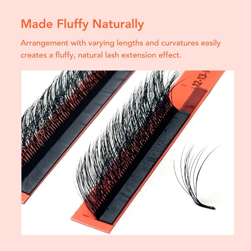 DIYDAY Layered Camellia Eyelashes LB LC LD LU(M) Fluffy Bloom Mink False Lashes Multi-layer Easy Fan Eyelash Extension