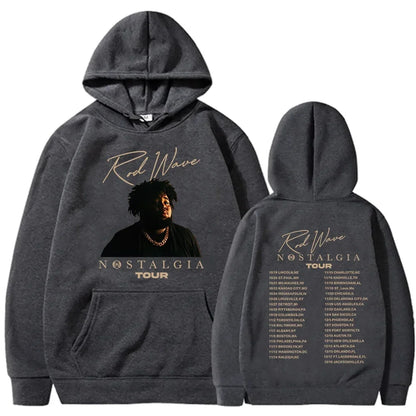 2025Rod Wave Tour Fashion Casual Nostalgic Hip Hop Music Printed Hoodie Men's and Women's Pullover Fans Luxury Gift Top Hoodie