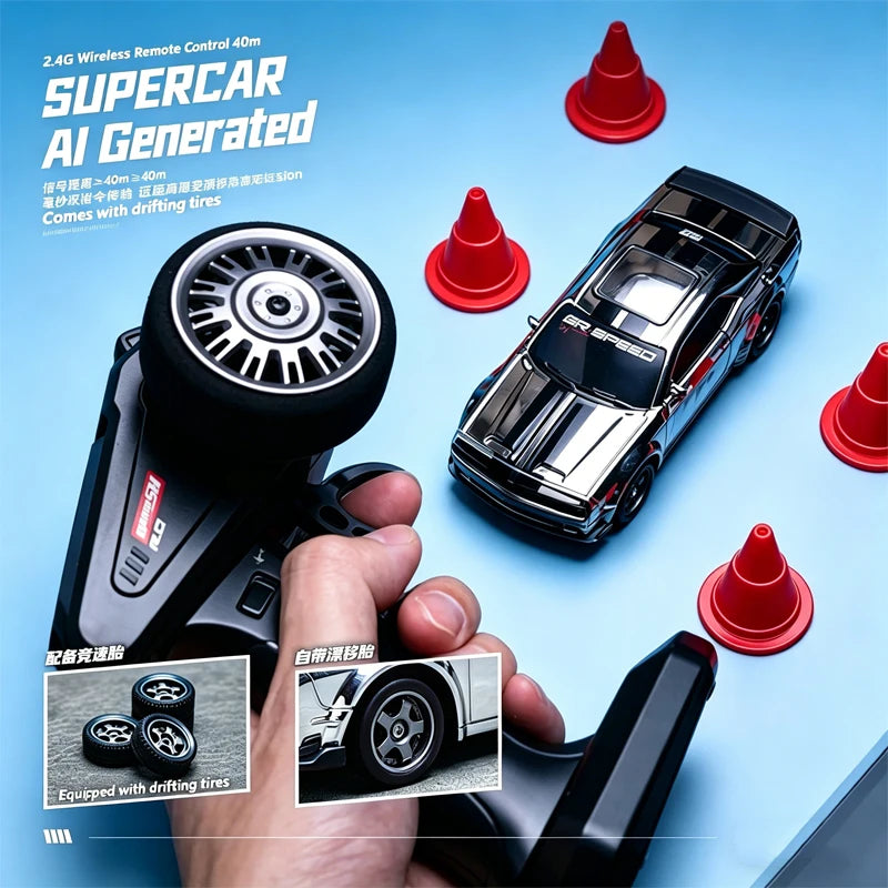 1:43 Mini RC Drift Car 2.4G High Speed Remote Control Racing Car Model Desktop Toy For Boys