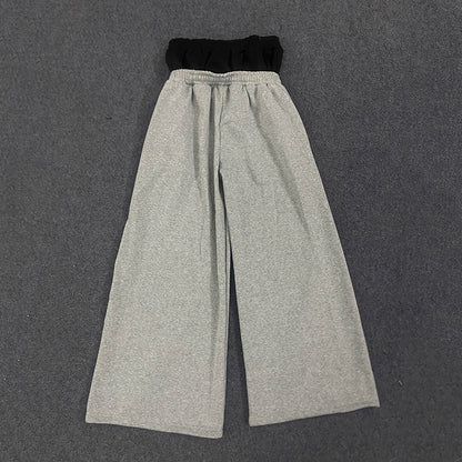 Y2K High-Waisted Printed Embroidered Street Guard Pants Spring Summer Casual Straight Leg Double Waist Design Fashionable