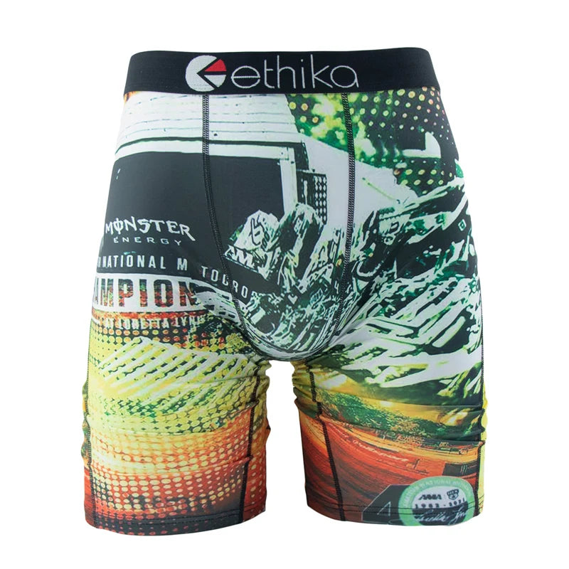 ETHIKA Men Underwear Boxers 1Pcs Breathable Mesh Crotch Man Swimming Underpants Plus Size L-3XL Mens Panties Men's Boxers Briefs