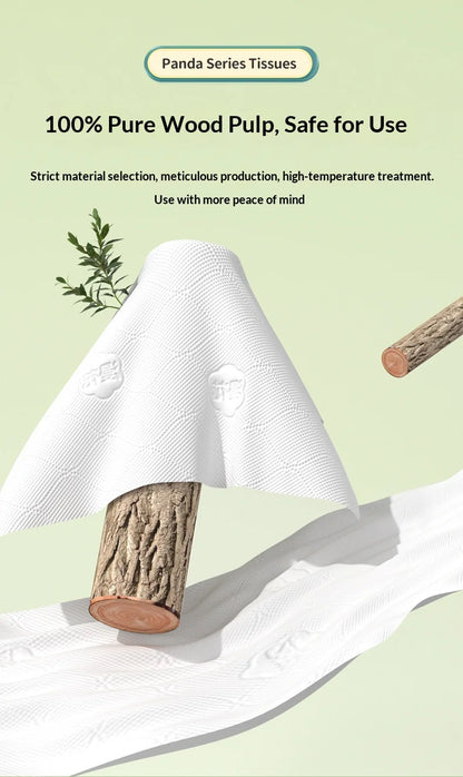 3PCS Family Set, Five Layers, 1200 Thick Large Capacity Napkins, Soft and Non Shedding, Original Wood Pulp Hanging Napkins