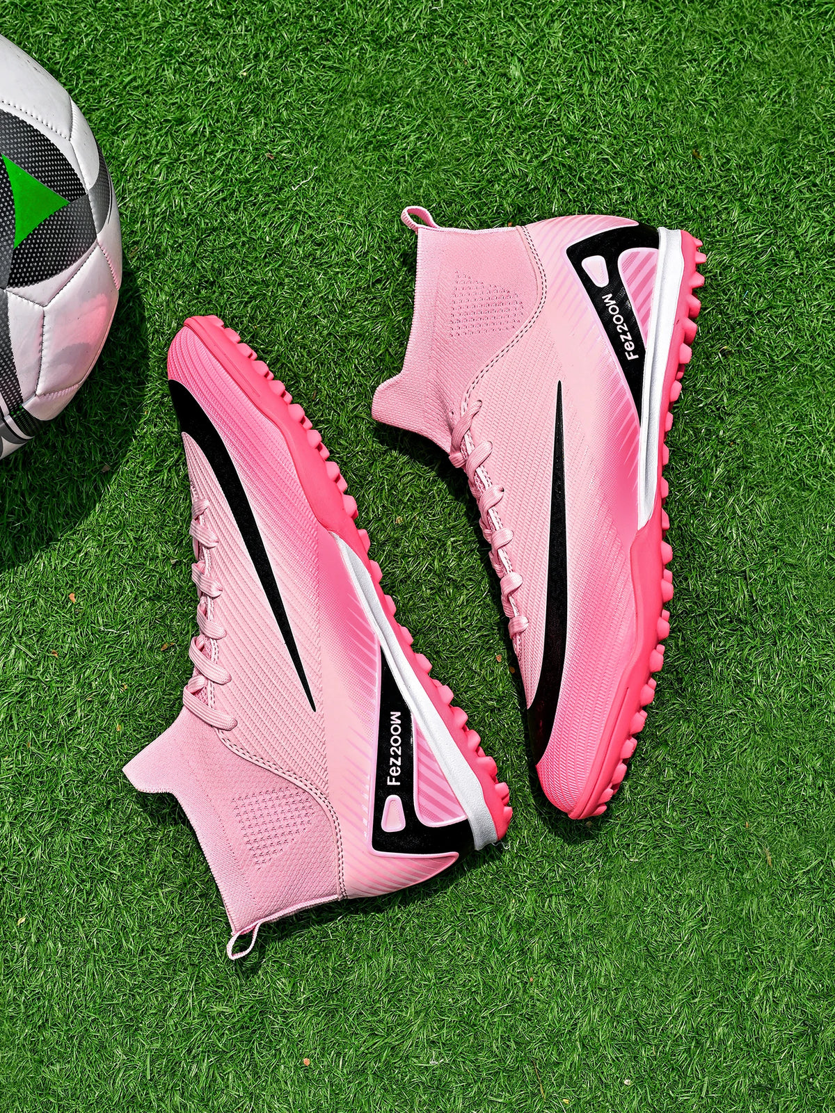 Shock-absorb TF Football Boots Soft Thick PU Textile Rubber Outsole Anti-slip Relieve Long-time Training Foot Fatigue