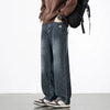 Spring Autumn New Men's Straight Vintage Fit Jeans Casual Trousers High Quality Male Korean Fashion Baggy Wide Leg Denim Pants