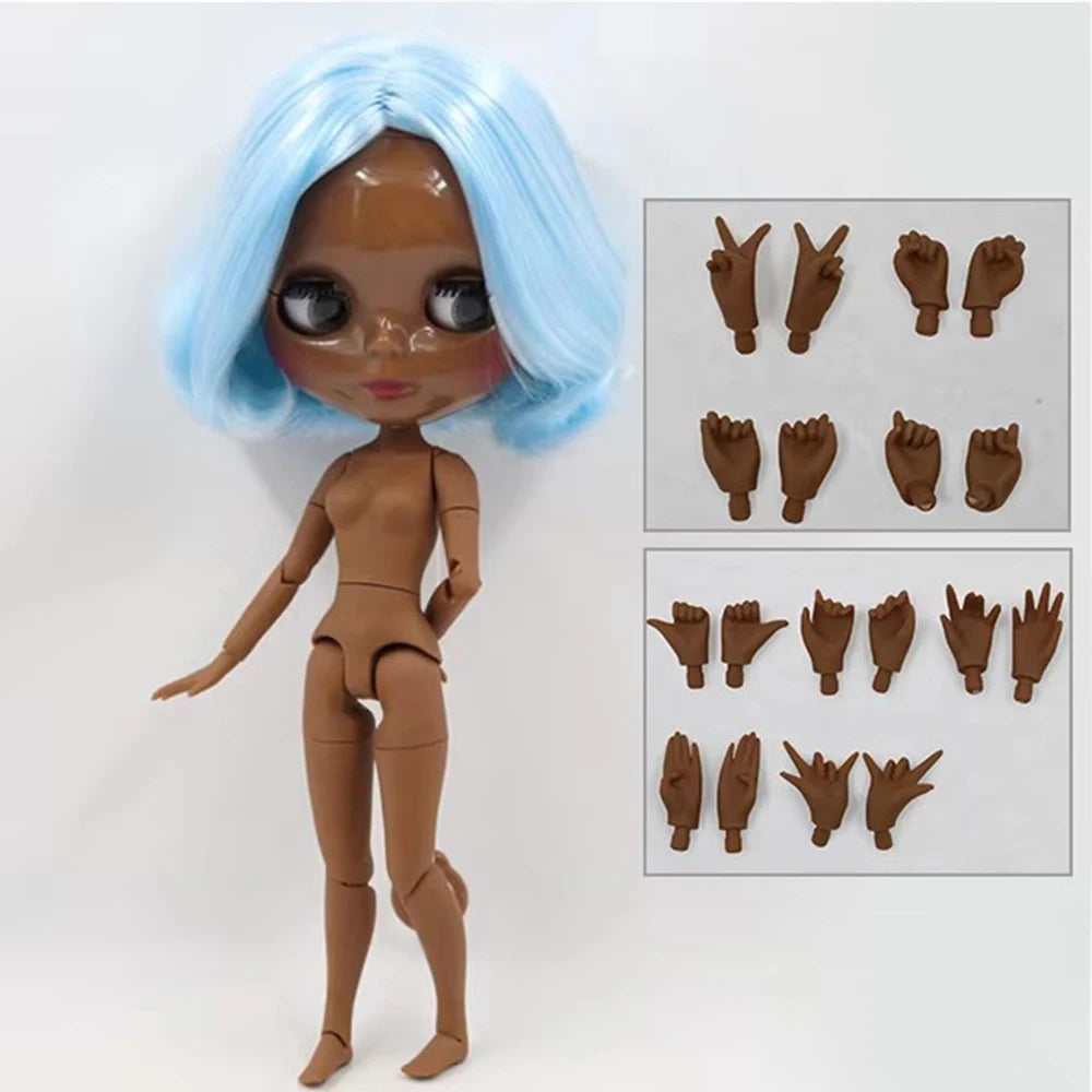 ICY DBS Blyth Doll Toy blyth doll joint body super black skin bjd 30cm doll for DIY custom doll anime girls
