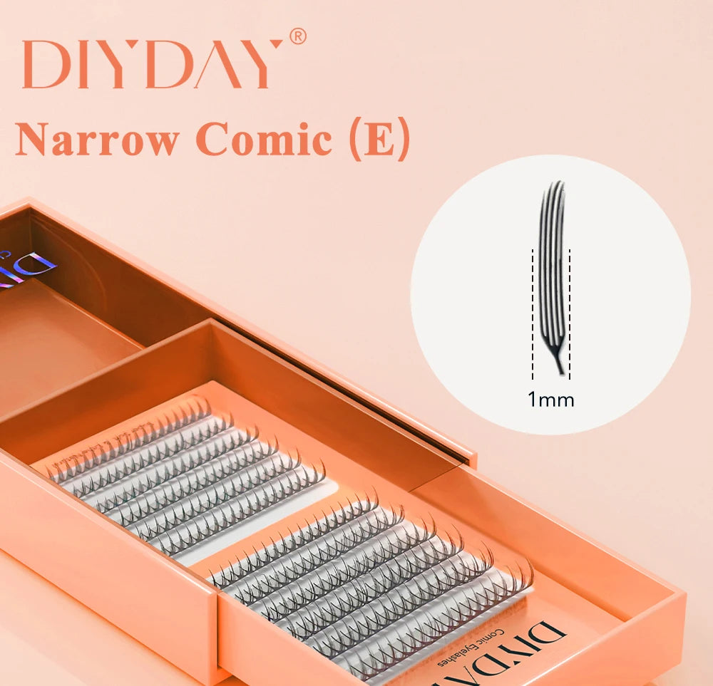DIYDAY Narrow Anime Spire Lashes Premade Fans for Eyelash Extension Comic Spike False Mink Lashes Daily Natural Makeup Tool