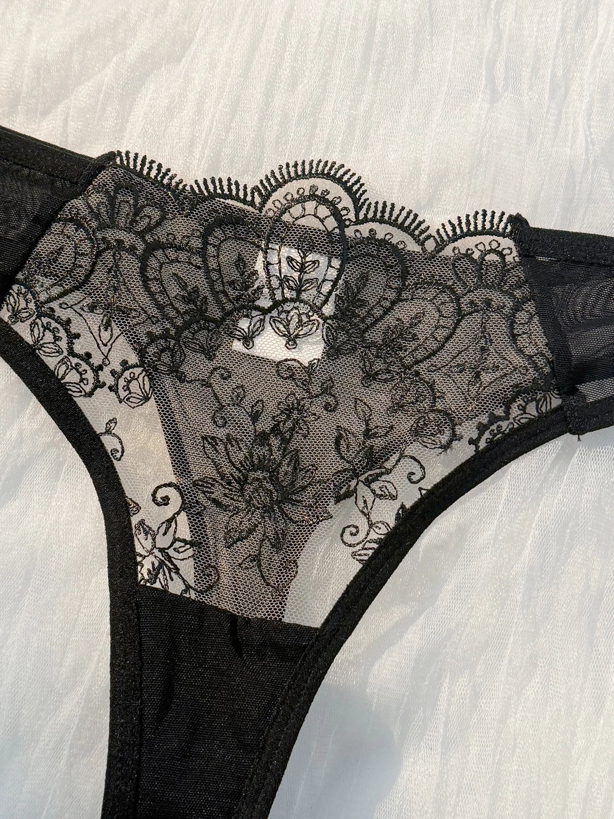 Black Bow Two-Piece Lingerie Set