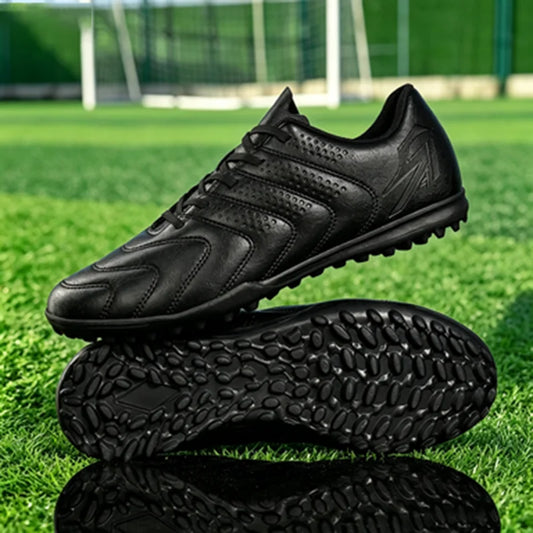 Solid Color Adult TF Soccer Shoes Tear-resistant PU Fabric Sturdy Rubber Stud Anti-slip For Amateur Turf Team Daily Competitions