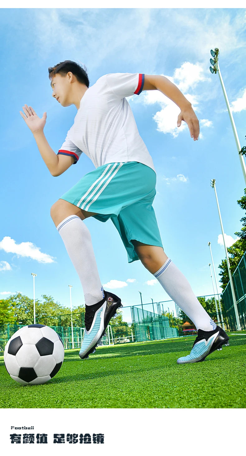 New Men Football Boots Sport Soccer Shoes Outdoor Cleats Adult Non Slip Boys Long Spikes Training Breathable Match Comfortable