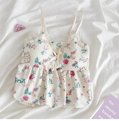 Women's Floral V-Neck Halter Nightgown