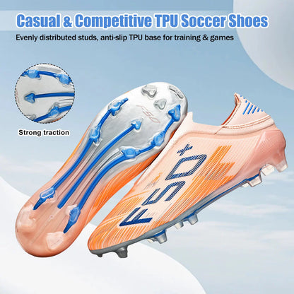 Upgraded Wear Resistant AG FG Football Shoes Skin-friendly PU Fabric Hard TPU Stud Stable Support Outdoor Natural Grass Sports