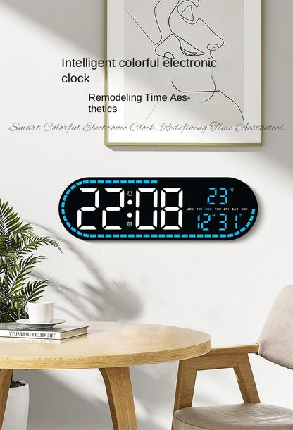 Large Digital Wall Clock Temperature and Date Week Display Electronic LED Table Alarm Clocks Brightness Adjustable 12/24H Format