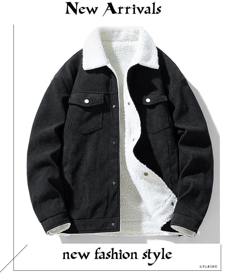Men's Jackets and Coats Fashion Warm Corduroy Thick Coats 2026 Winter Fashion Men's Coats Down Jackets Men's Cotton Clothing