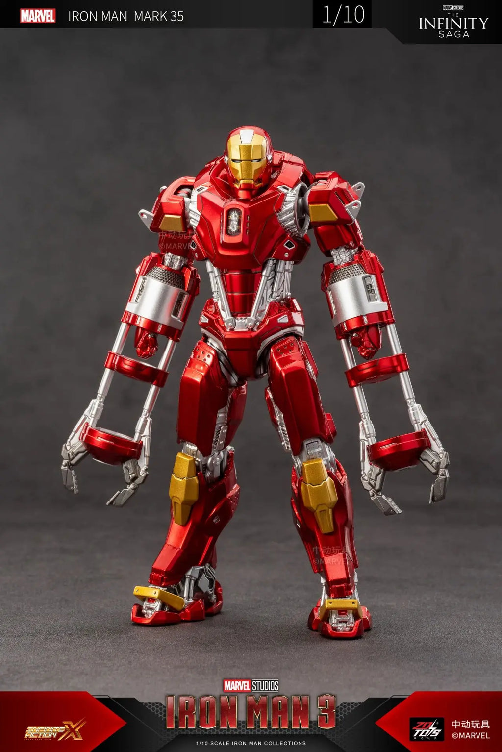 ZD Iron Man Figure Legends Iron Man Mk41 Mk47 Tank MK24 Iron Patriot 2.0 MK35 Red Snapper 1/10 Scale Iron Man Collections Gift