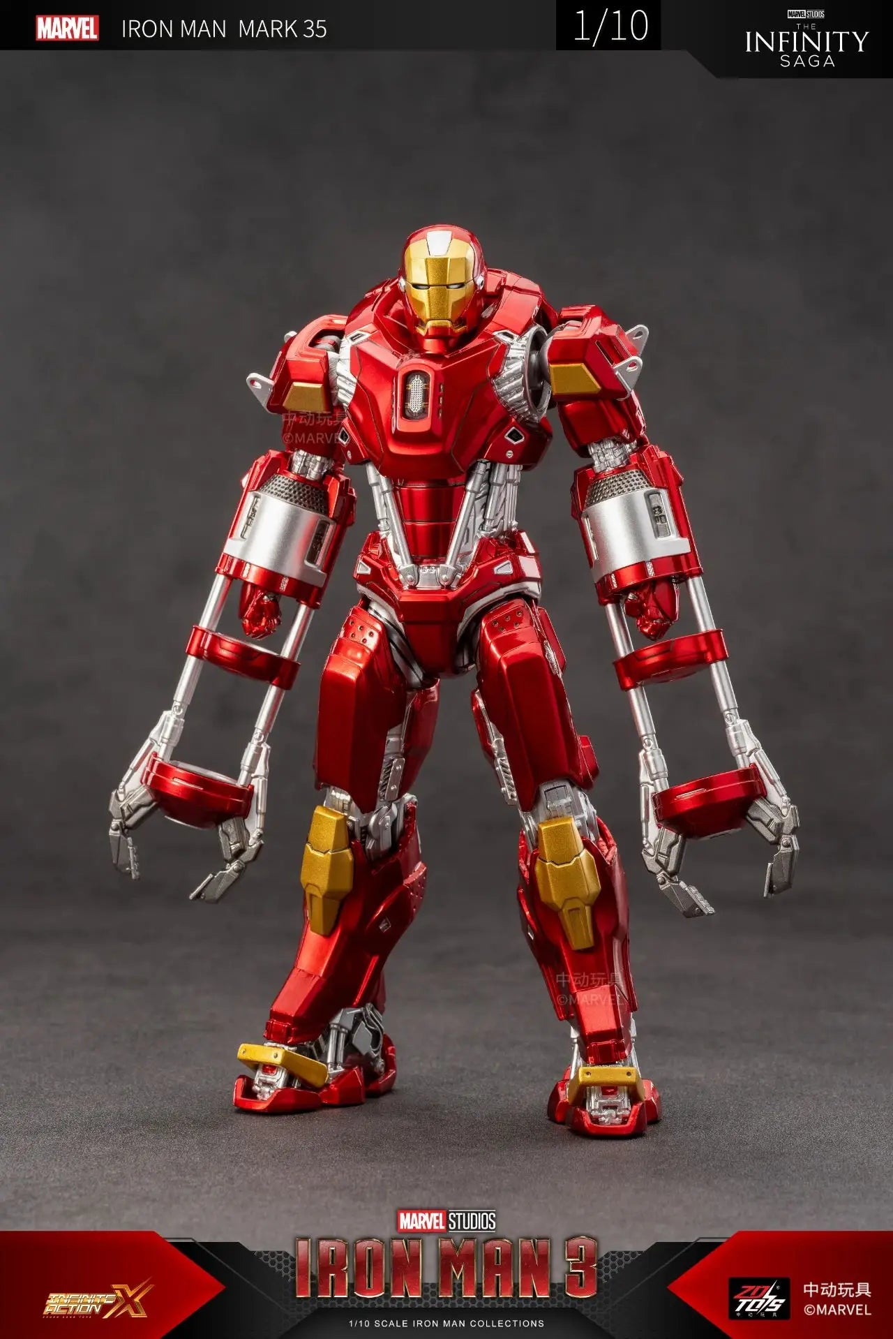 ZD Iron Man Figure Legends Iron Man Mk41 Mk47 Tank MK24 Iron Patriot 2.0 MK35 Red Snapper 1/10 Scale Iron Man Collections Gift