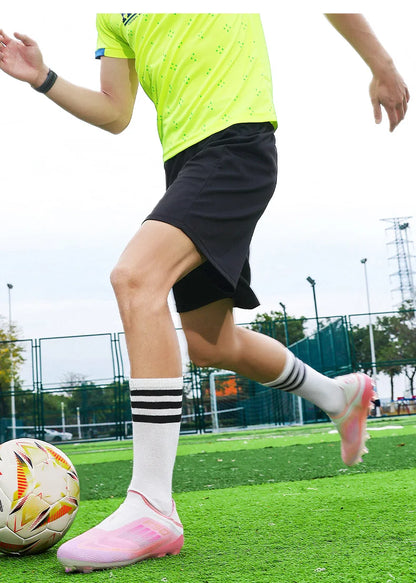 New Men Soccer Shoes Match Training Boys Breathable Adult Cleats Outdoor Sport Football Boots Non Slip Long Spikes Comfortable