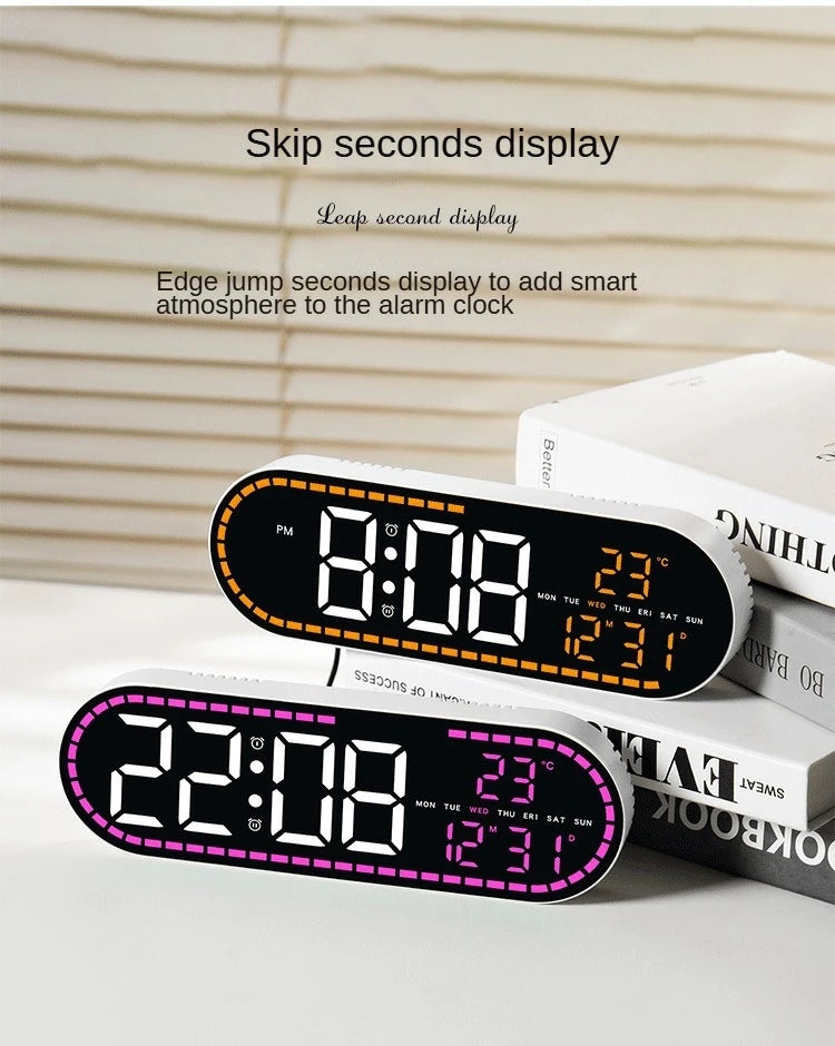 Large Digital Wall Clock Temperature and Date Week Display Electronic LED Table Alarm Clocks Brightness Adjustable 12/24H Format