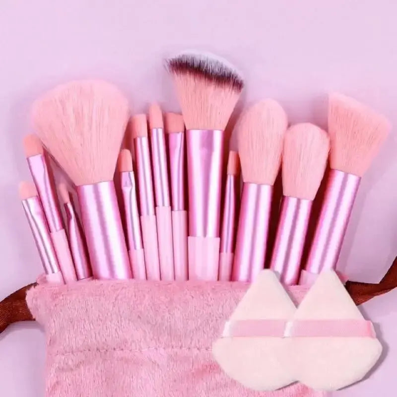 Professional Makeup Brush Set with Sponge & Storage Options