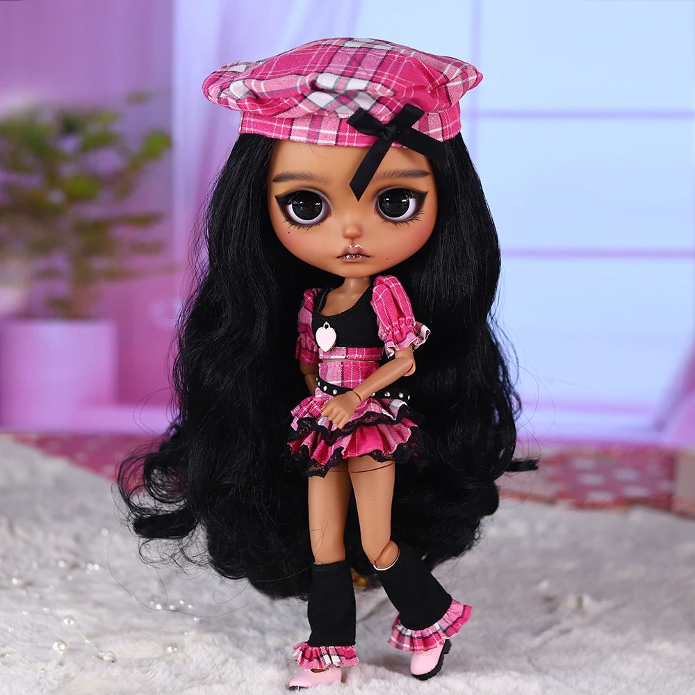 ICY DBS Blyth 1/6  Hand-Painted Doll Set Black Skin Girl Gift SD